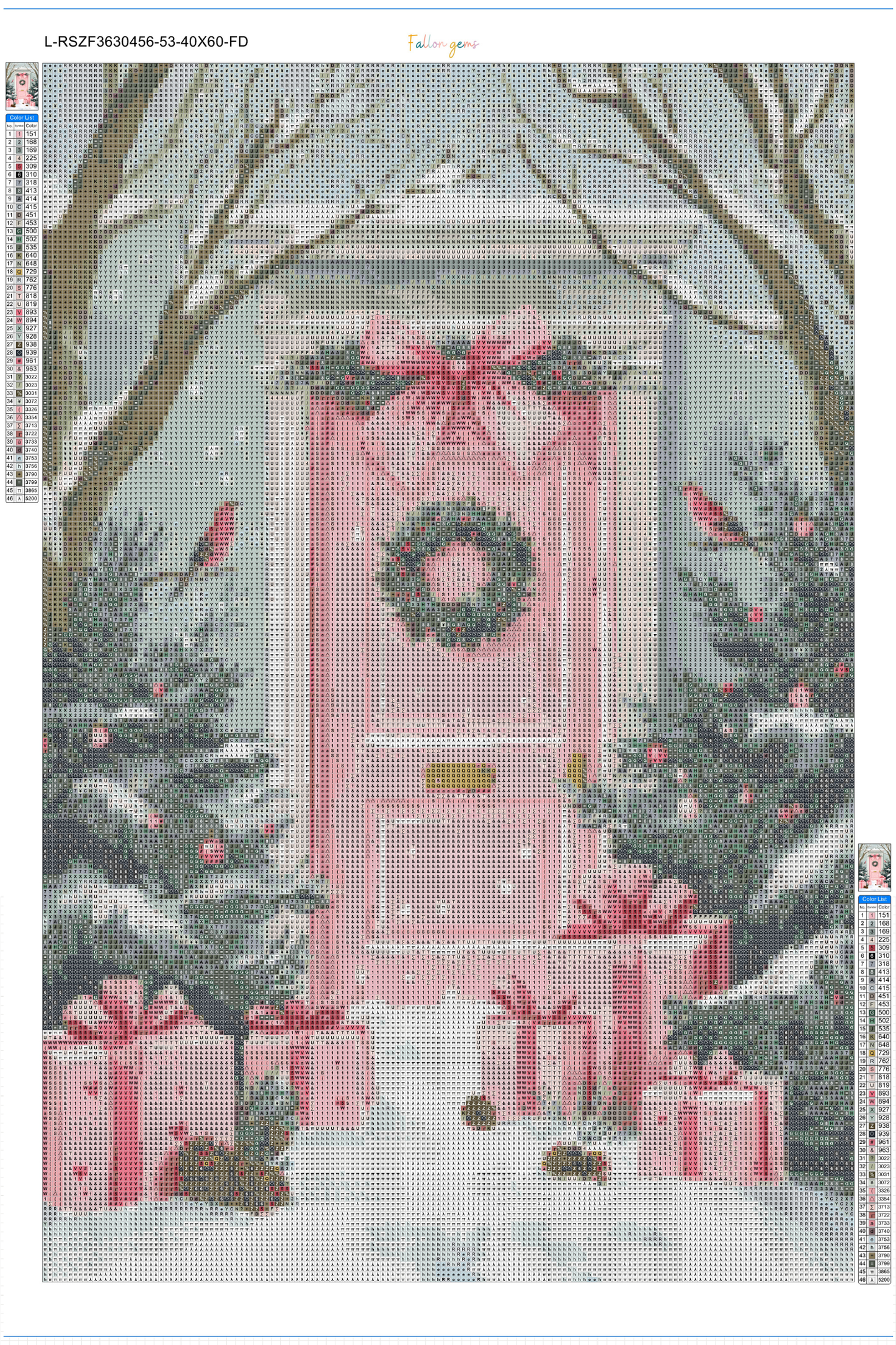 A Rosy Christmas Greeting | Portrait Diamond Painting