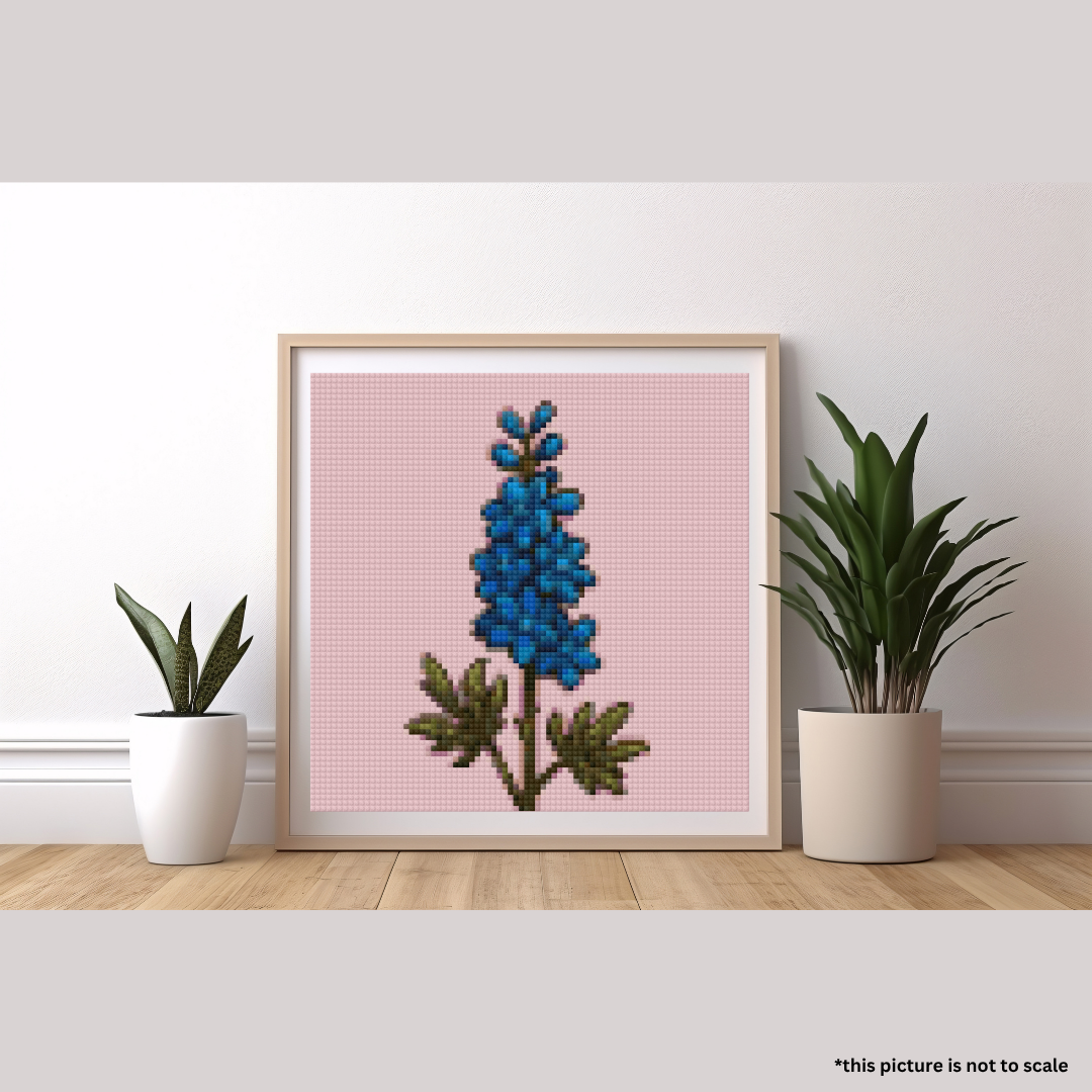 July, Larkspur | Mini Diamond Painting