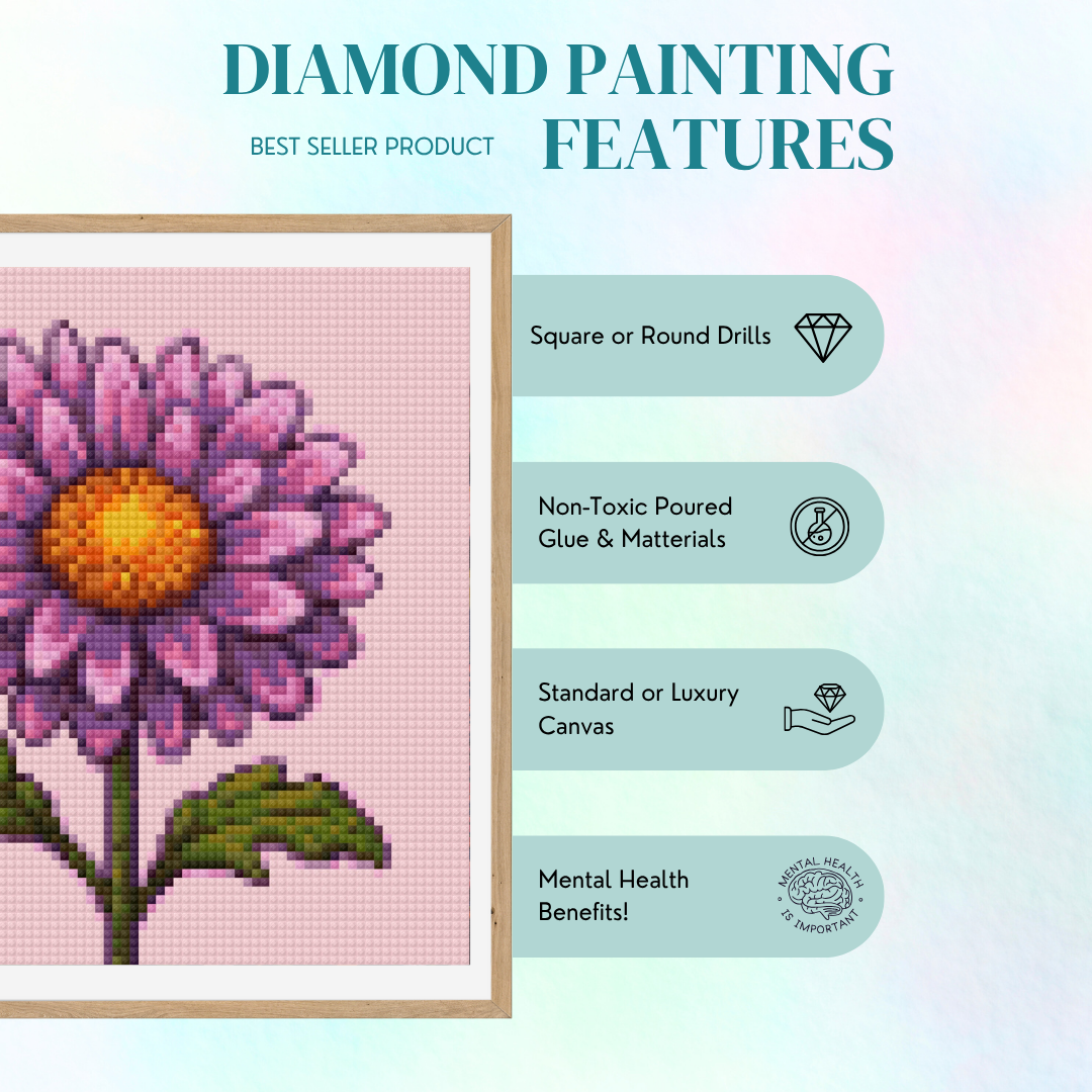 September, Aster | Mini Diamond Painting