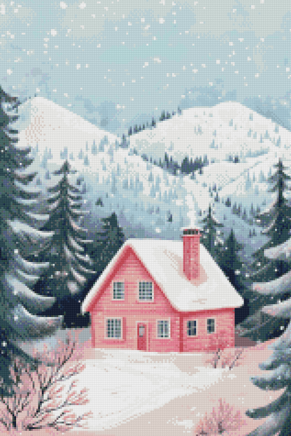 Blush Cabin | Portrait Diamond Painting