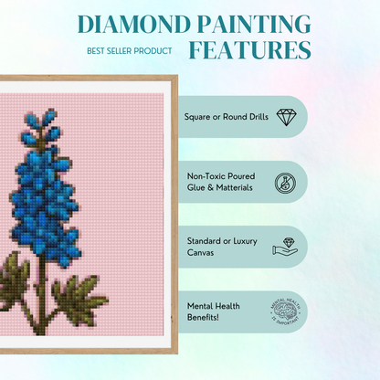 July, Larkspur | Mini Diamond Painting