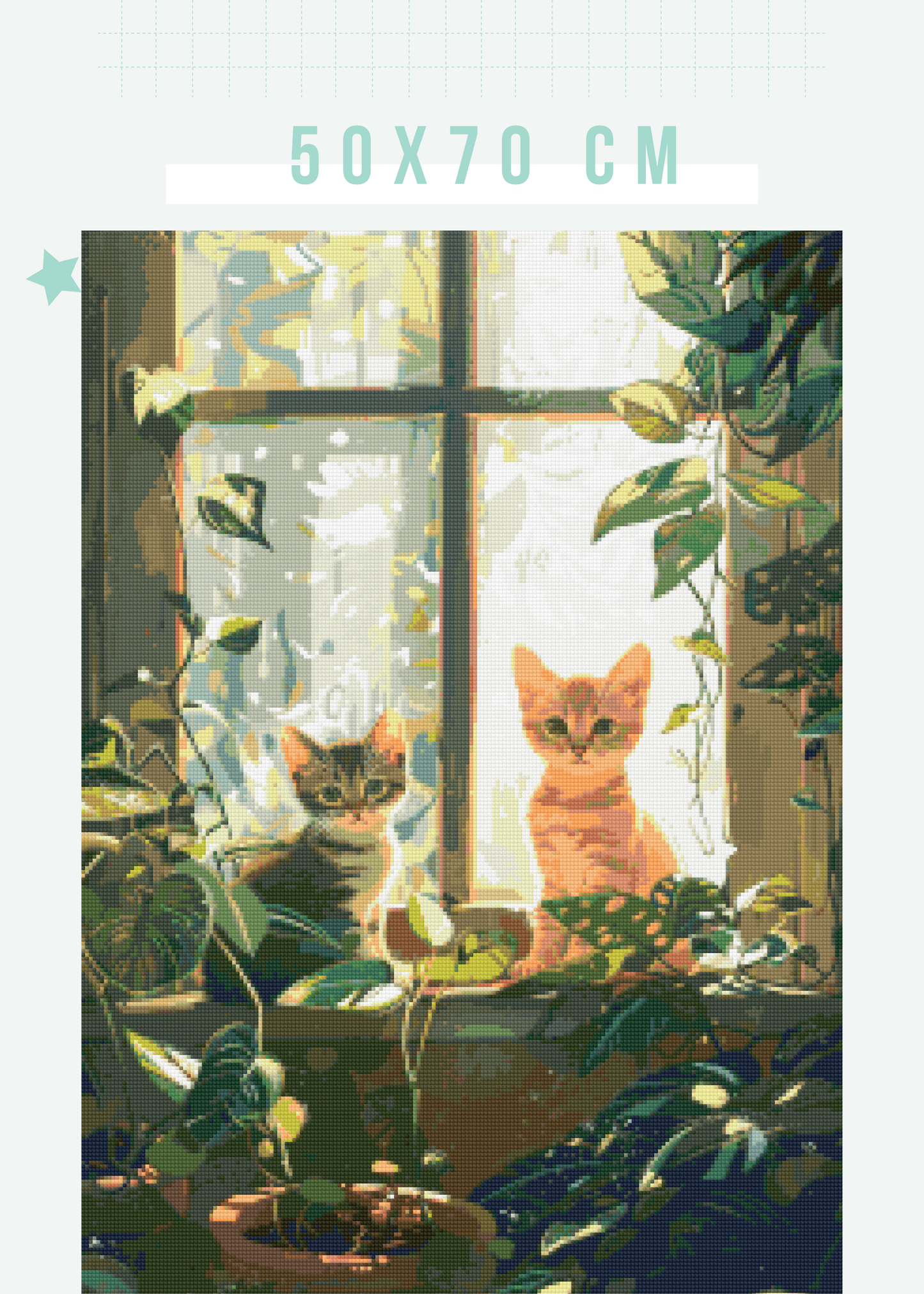 Windowpane Whiskers | Portrait Diamond Painting