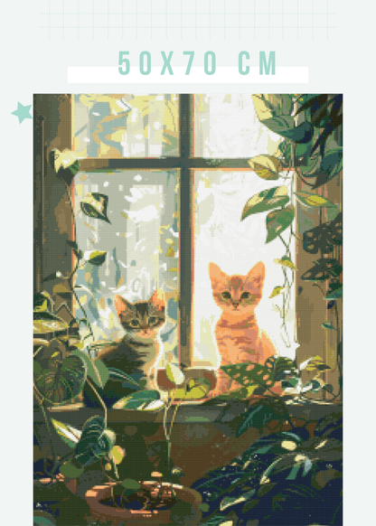 Windowpane Whiskers | Portrait Diamond Painting