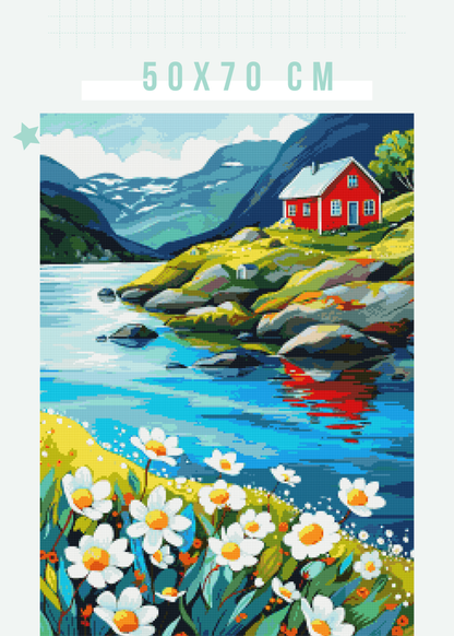 Daisy Shore Retreat | Portrait Diamond Painting