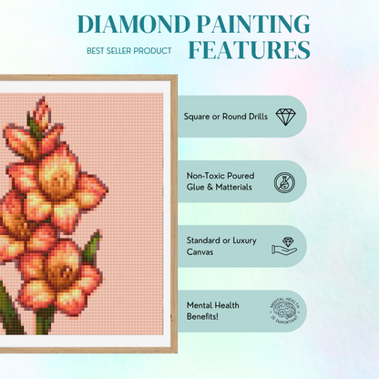August, Gladiolus | Mini Diamond Painting