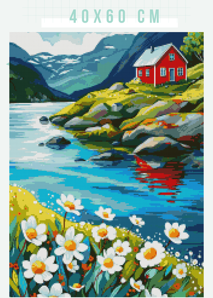 Daisy Shore Retreat | Portrait Diamond Painting