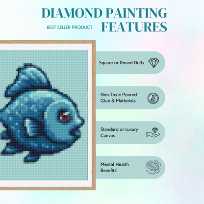 Blue Fish | Mini Diamond Painting