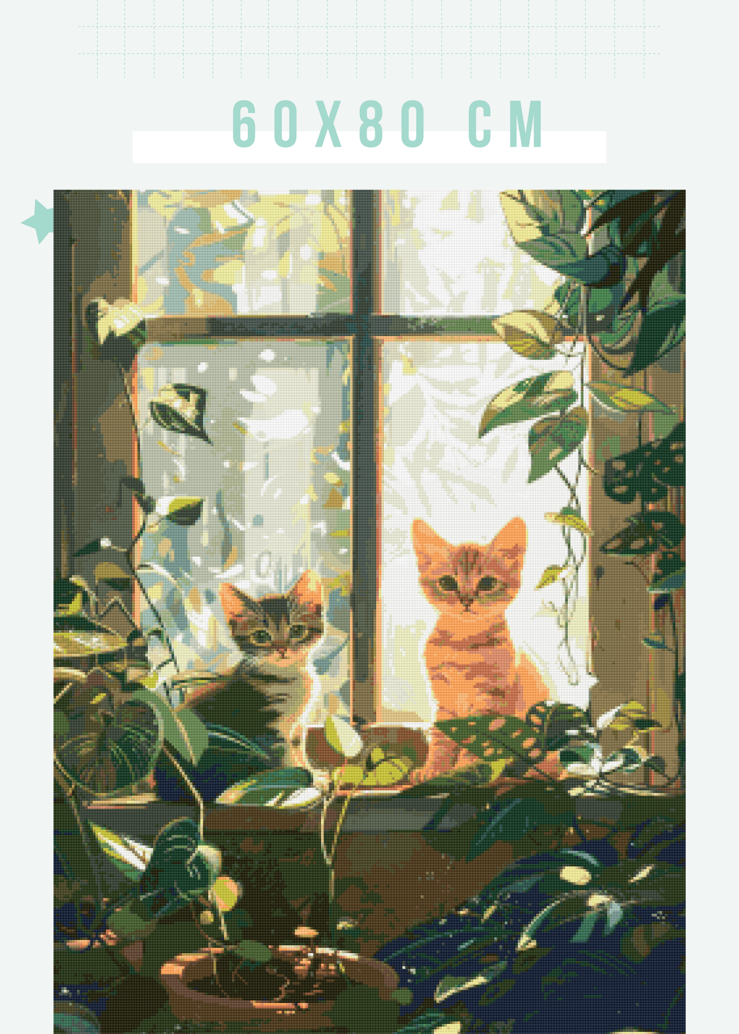 Windowpane Whiskers | Portrait Diamond Painting