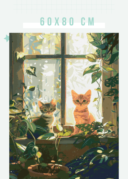 Windowpane Whiskers | Portrait Diamond Painting