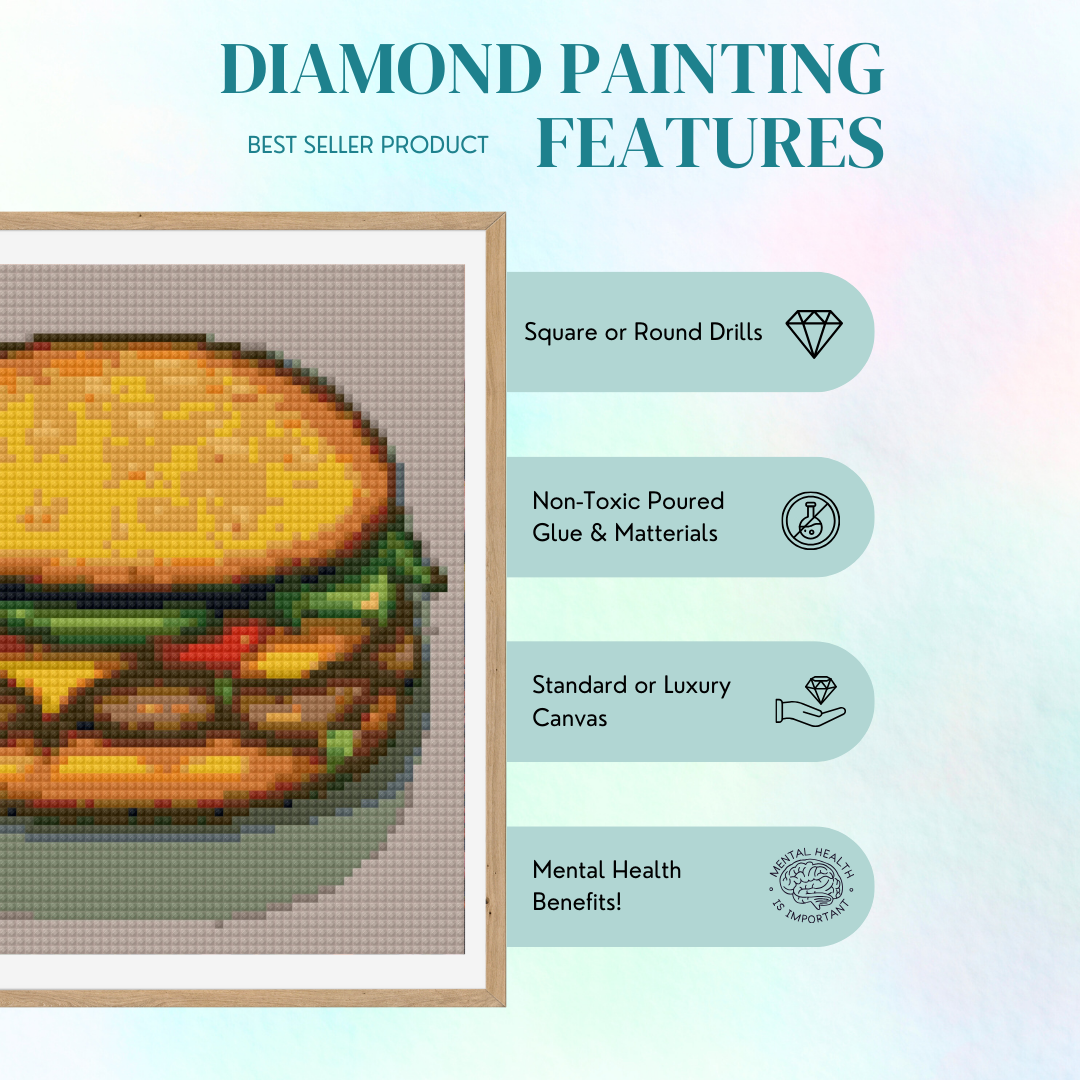 Cheeseburger | Mini Diamond Painting