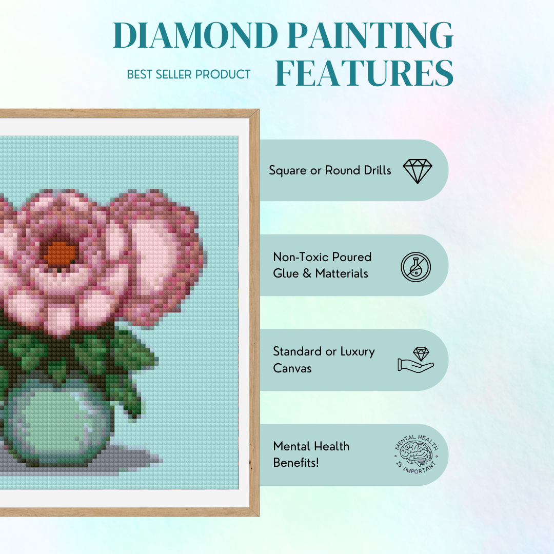 Peony | Mini Diamond Painting