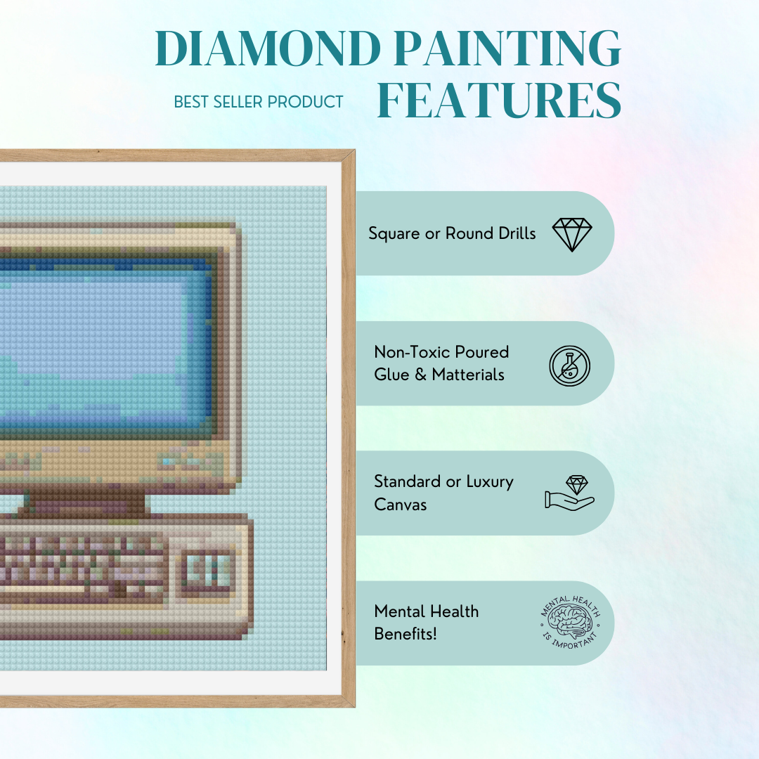 Oldschool Computer | Mini Diamond Painting