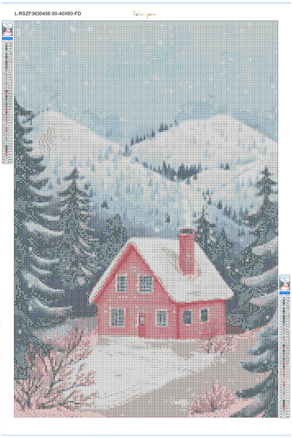 Blush Cabin | Portrait Diamond Painting