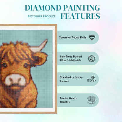 Highland Cow | Mini Diamond Painting