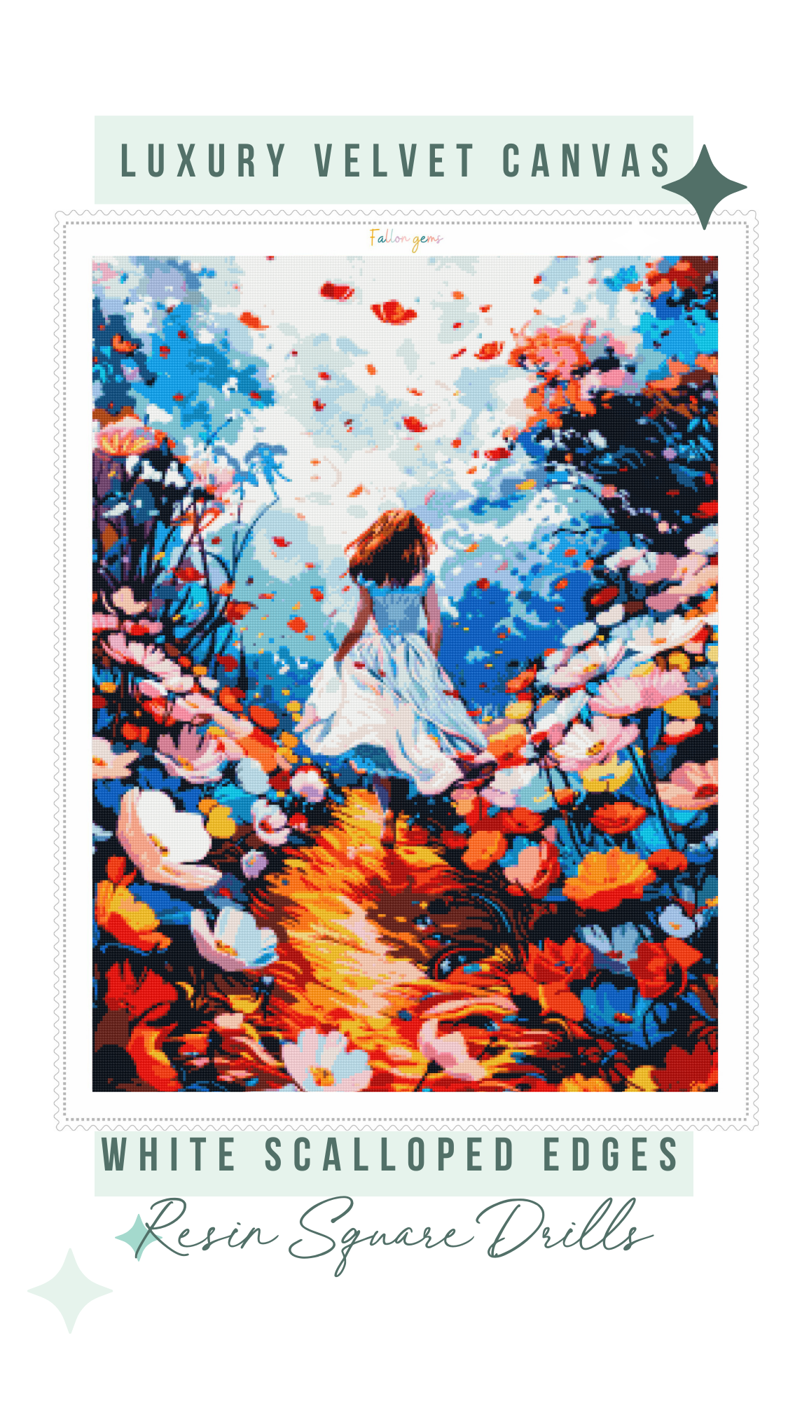 Petal Pathway | Portrait Diamond Painting – Fallon Gems