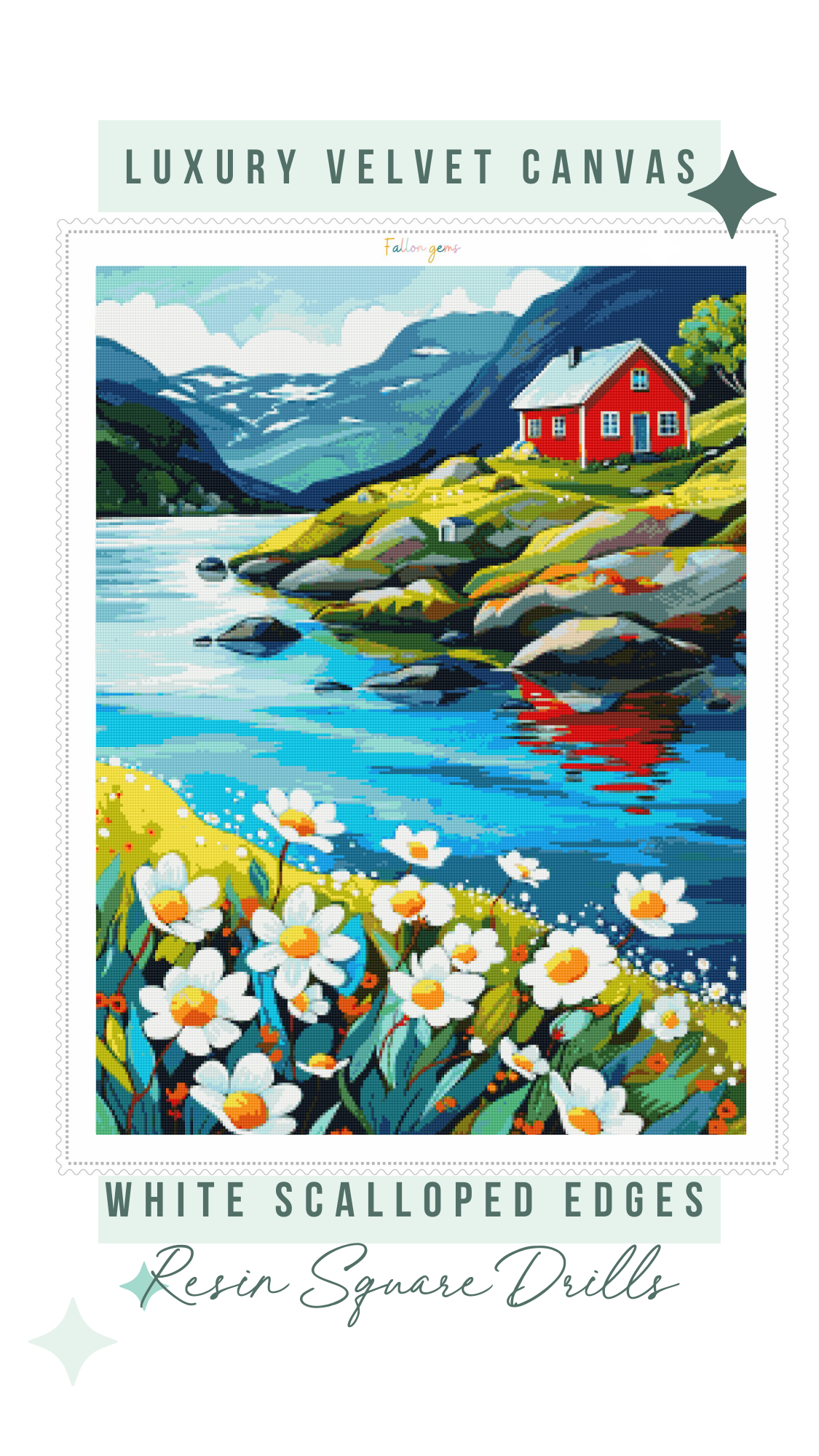 Daisy Shore Retreat | Portrait Diamond Painting