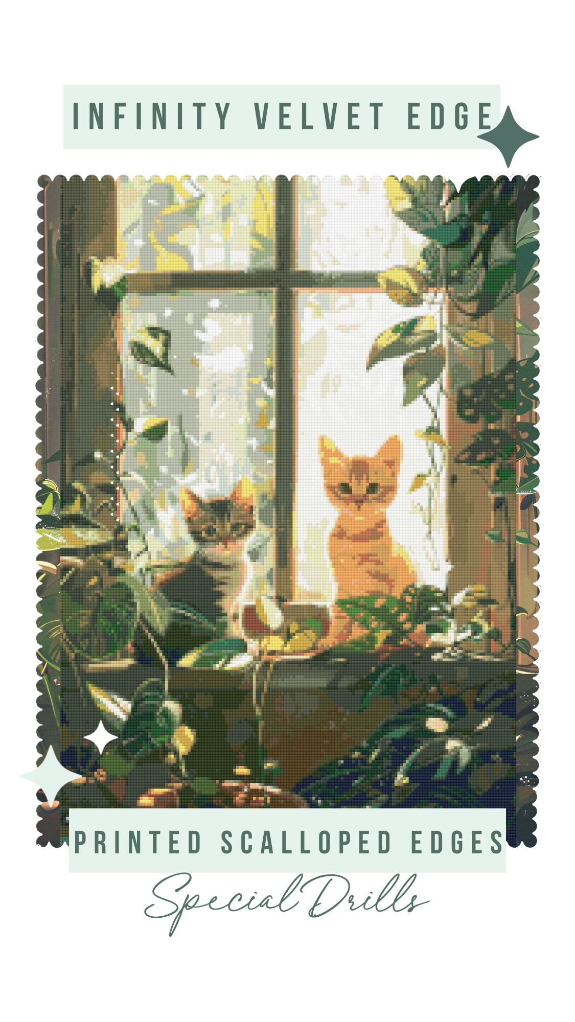Windowpane Whiskers | Portrait Diamond Painting