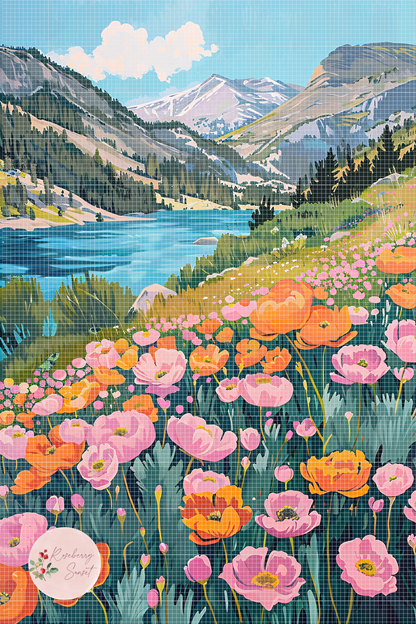 Flower Haven Valley | Portrait Diamond Painting