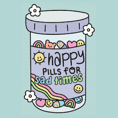 Happy Pills For Sad Times | Premium Diamond Painting