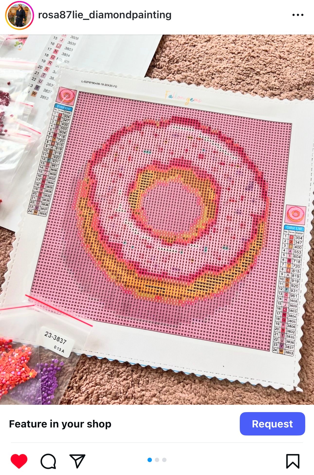 Pink Donut | Mini Diamond Painting