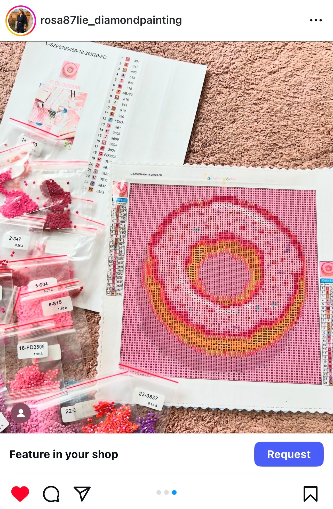 Pink Donut | Mini Diamond Painting