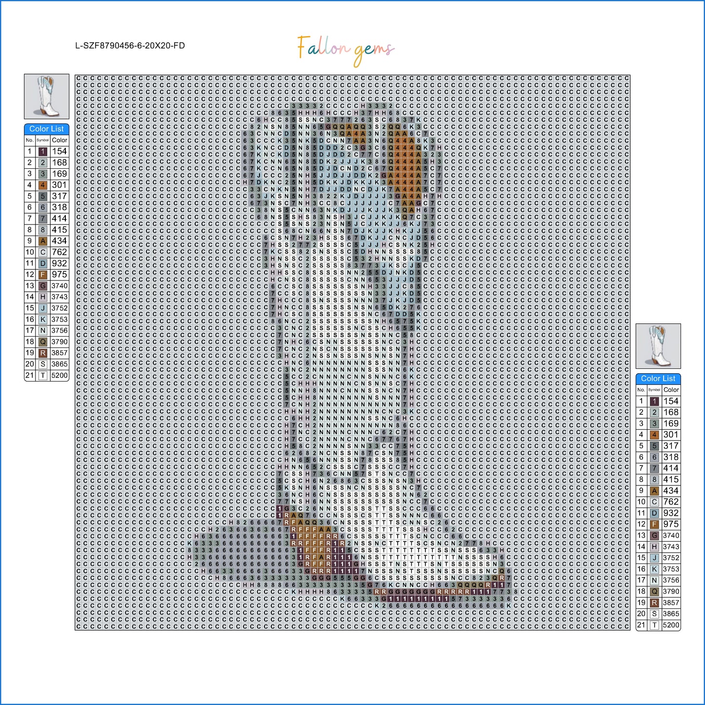 White Sparkle Nashville Boot | Mini Diamond Painting