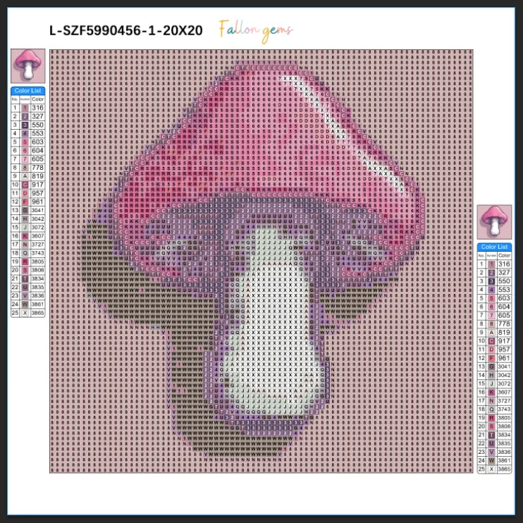 Mushroom | Mini Diamond Painting