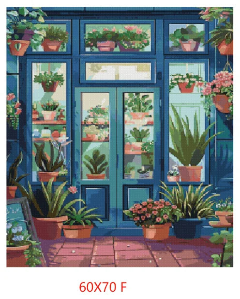 Window Garden Oasis | Portrait Diamond Painting