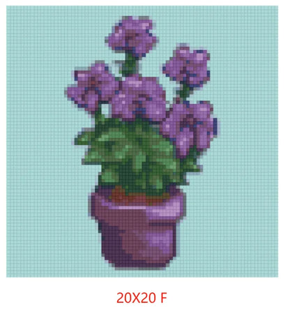 Purple Flowers | Mini Diamond Painting